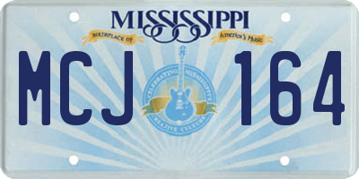 MS license plate MCJ164