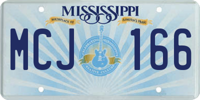 MS license plate MCJ166