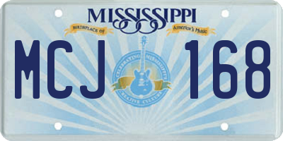 MS license plate MCJ168