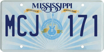 MS license plate MCJ171