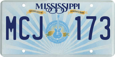 MS license plate MCJ173