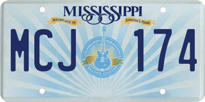 MS license plate MCJ174