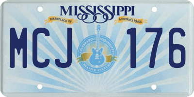MS license plate MCJ176