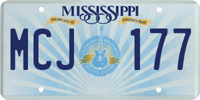 MS license plate MCJ177