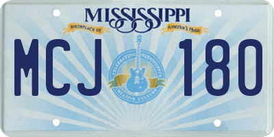 MS license plate MCJ180