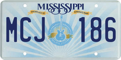 MS license plate MCJ186