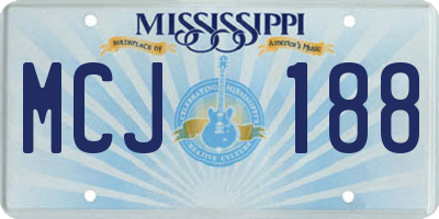 MS license plate MCJ188