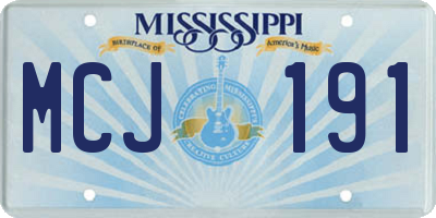 MS license plate MCJ191