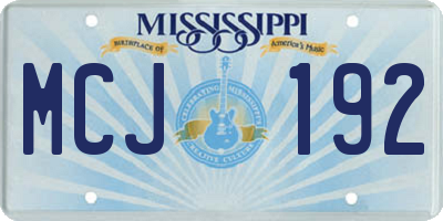 MS license plate MCJ192