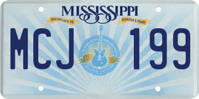MS license plate MCJ199