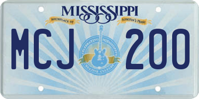 MS license plate MCJ200
