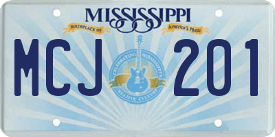MS license plate MCJ201