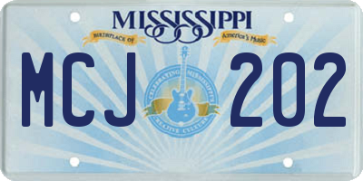 MS license plate MCJ202