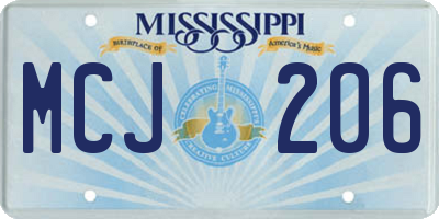 MS license plate MCJ206