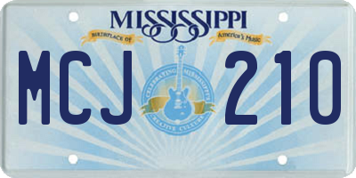 MS license plate MCJ210