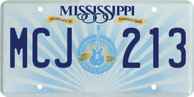 MS license plate MCJ213