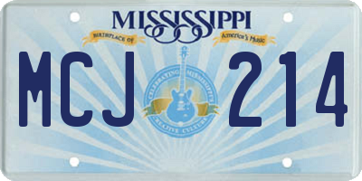 MS license plate MCJ214