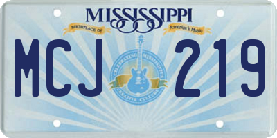 MS license plate MCJ219