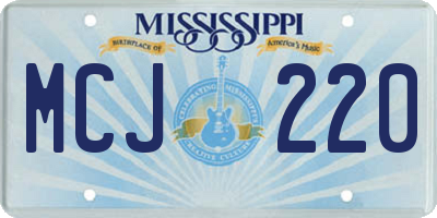 MS license plate MCJ220