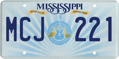 MS license plate MCJ221