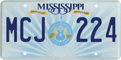 MS license plate MCJ224