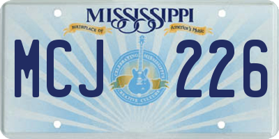 MS license plate MCJ226