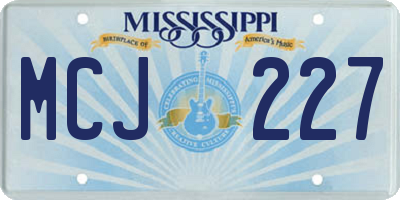 MS license plate MCJ227