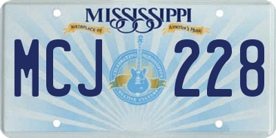 MS license plate MCJ228