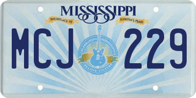 MS license plate MCJ229