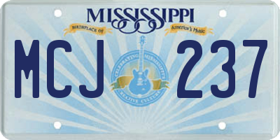 MS license plate MCJ237