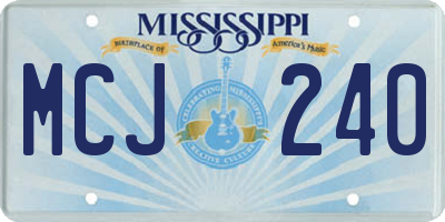 MS license plate MCJ240
