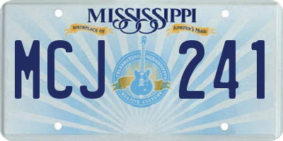 MS license plate MCJ241