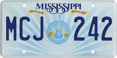 MS license plate MCJ242