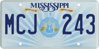 MS license plate MCJ243