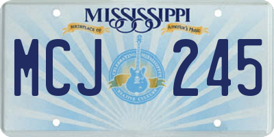 MS license plate MCJ245