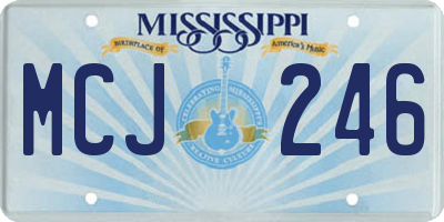 MS license plate MCJ246
