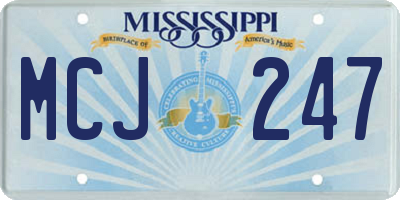 MS license plate MCJ247