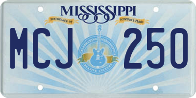 MS license plate MCJ250
