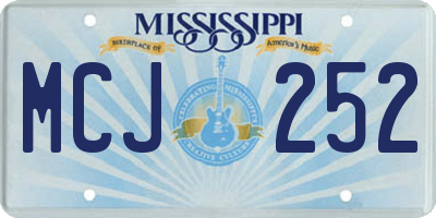 MS license plate MCJ252