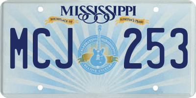 MS license plate MCJ253