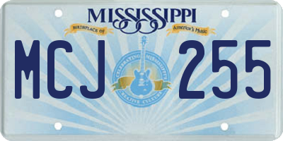 MS license plate MCJ255