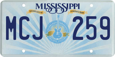 MS license plate MCJ259