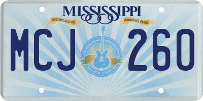 MS license plate MCJ260