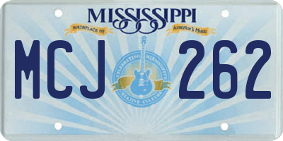 MS license plate MCJ262