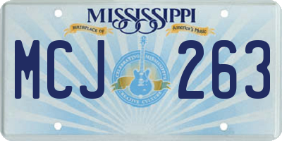 MS license plate MCJ263