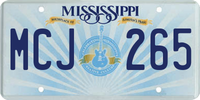 MS license plate MCJ265