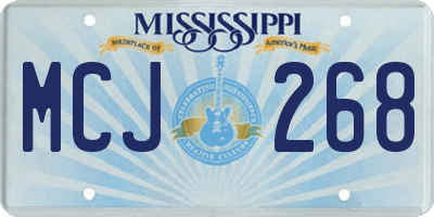 MS license plate MCJ268