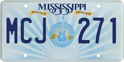 MS license plate MCJ271