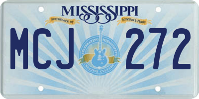 MS license plate MCJ272