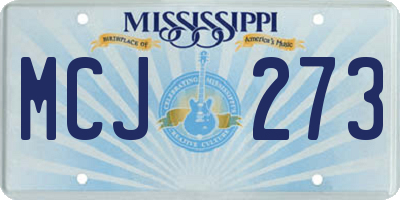MS license plate MCJ273